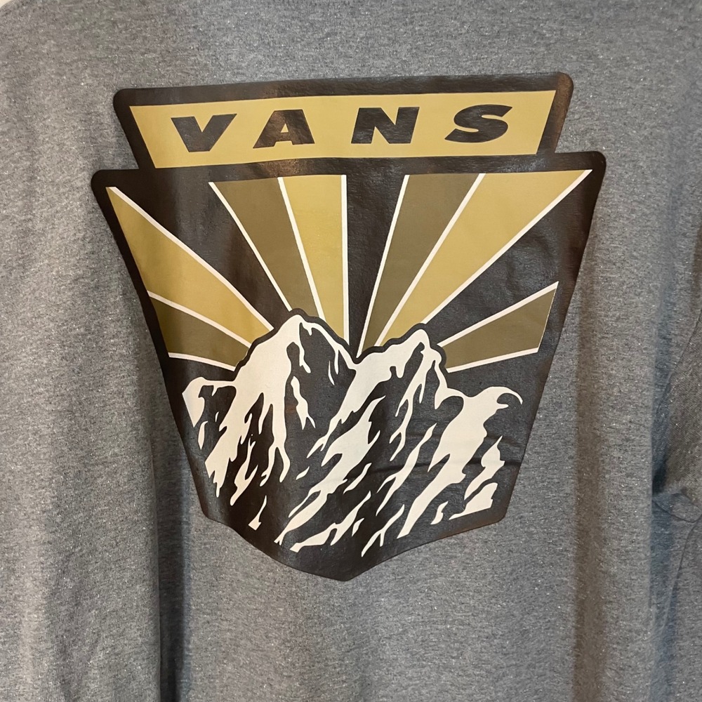 Vans Mountain Range Graphic Tee Mens Large Gray Short Sleeve T Shirt Skater NEW - Picture 5 of 5